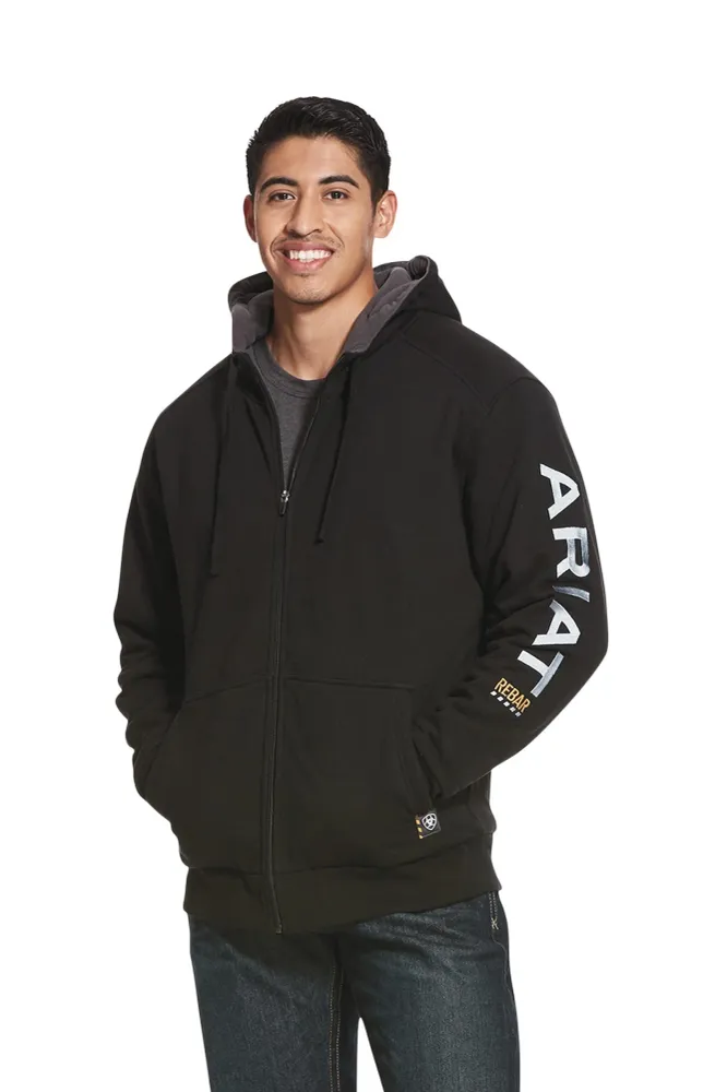 Rebar All-Weather Men's Full Zip Hood ZWART L met anti-diefstal functie