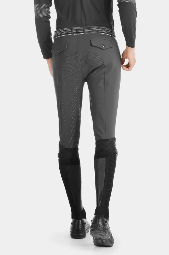 X-Grip Men's Full Seat Breeches Grey L met sleutelloze beveiliging
