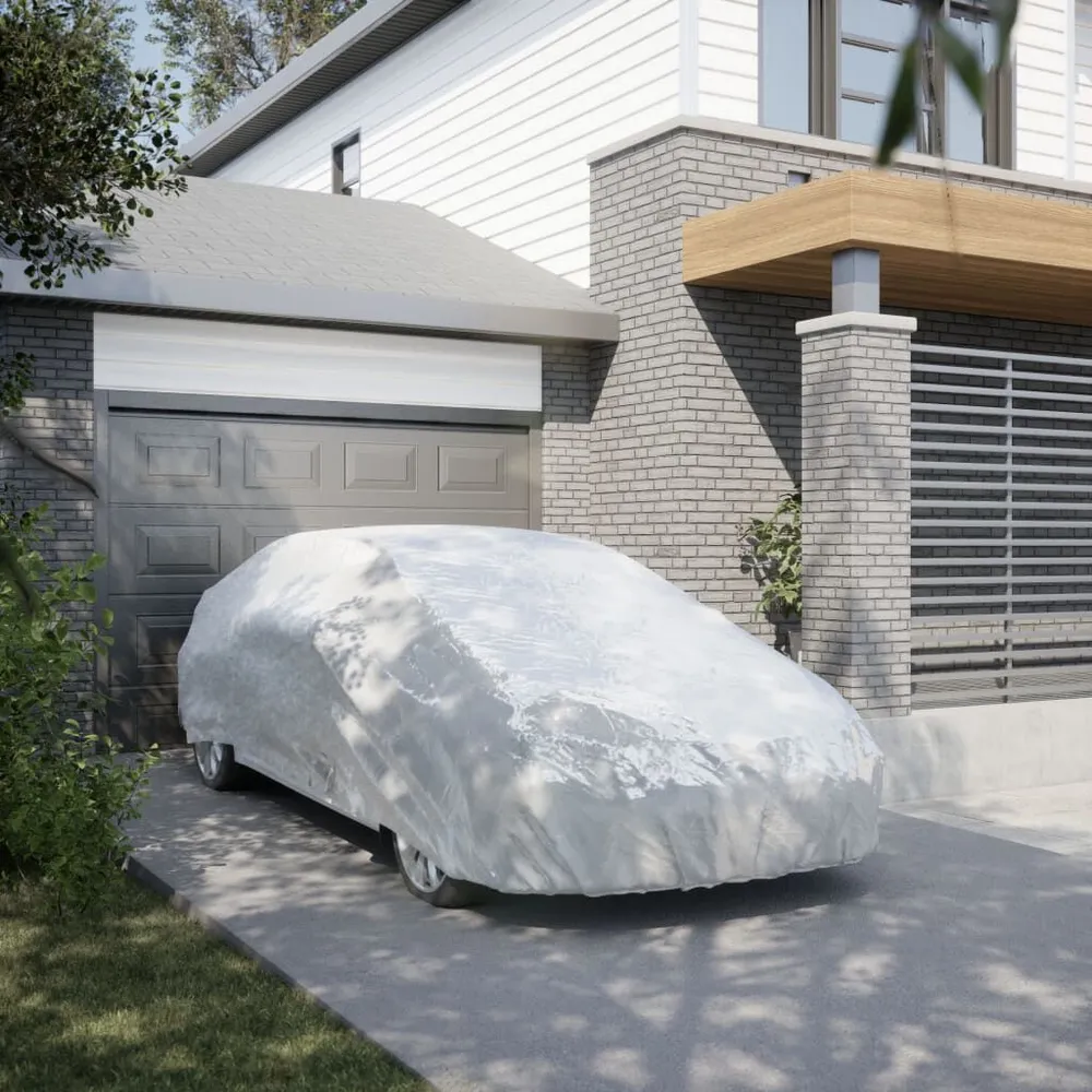 Autohoes voor sedan met gespriemen M helemaal zilverkleurig