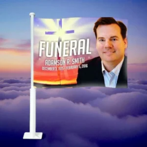 Rubber silentblok Glorify Funeral Car Flag and Pole