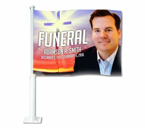 Rubber silentblok Glorify Funeral Car Flag and Pole