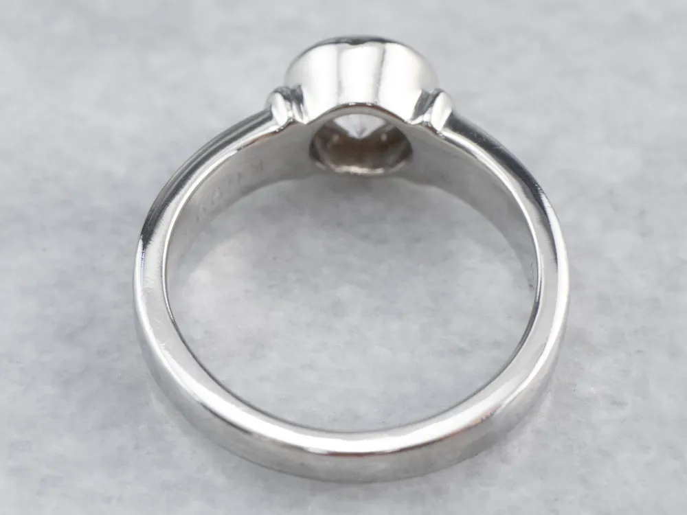 Bezel Set Diamond Platinum Solitaire Engagement Ring Gietijzeren remschijf