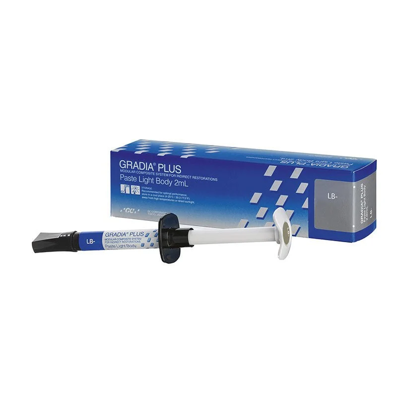 Light Body massief Gradia Plus Heavy Body Composite GC Nano Hybrid.