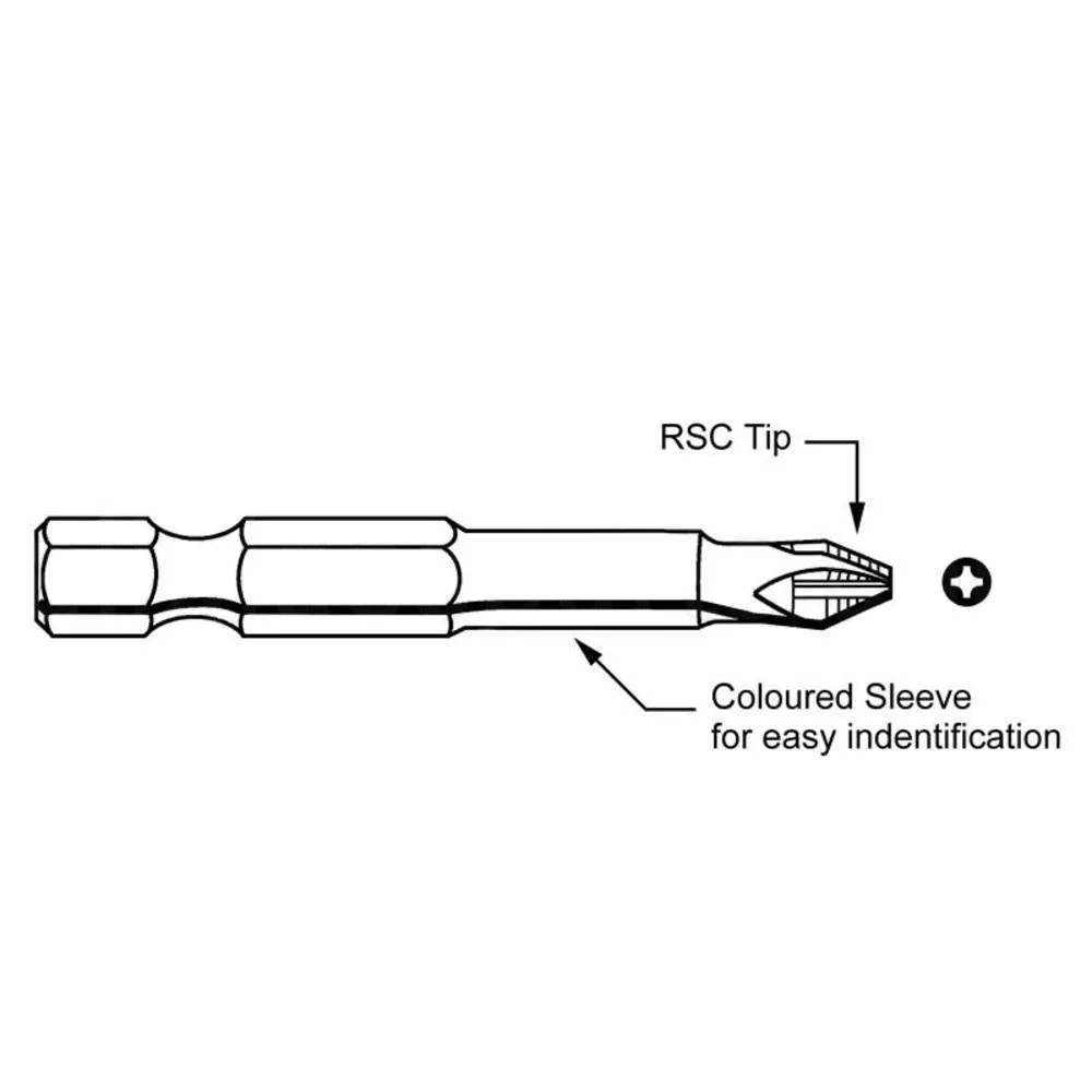 Philips Driver Bits - No. 1, 1/4'' Shank, 6'' Verlengd