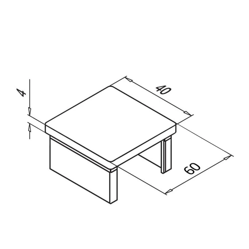 Q-Railing Square Cap Rail End Cap voor Vrachtwagens